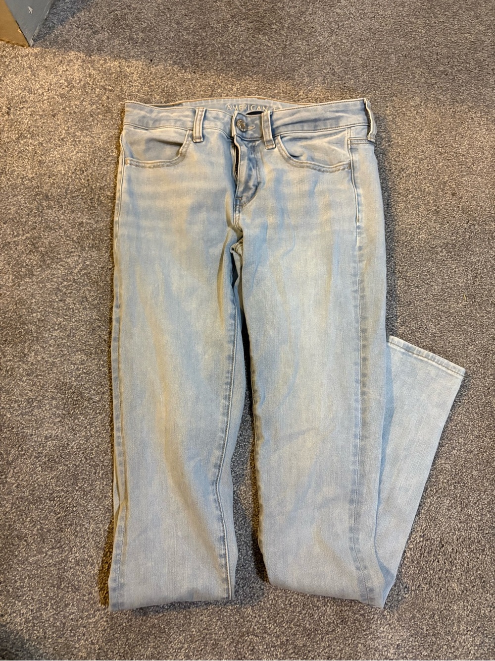 American Eagle Outfitters Pale Blue High-Rise Skinny Jeans- 6 X-long